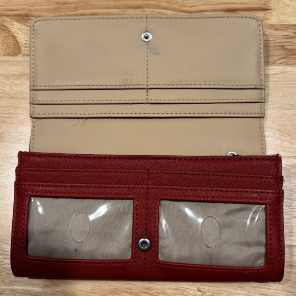 GUESS Women's Wallet Maroon/Red Zip Pocket, Outer Pocket, 14 Card Holders - Picture 6 of 8